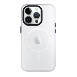 Hard Case With Magnetic Closure For Apple iPhone 15 Pro Max Smoked White